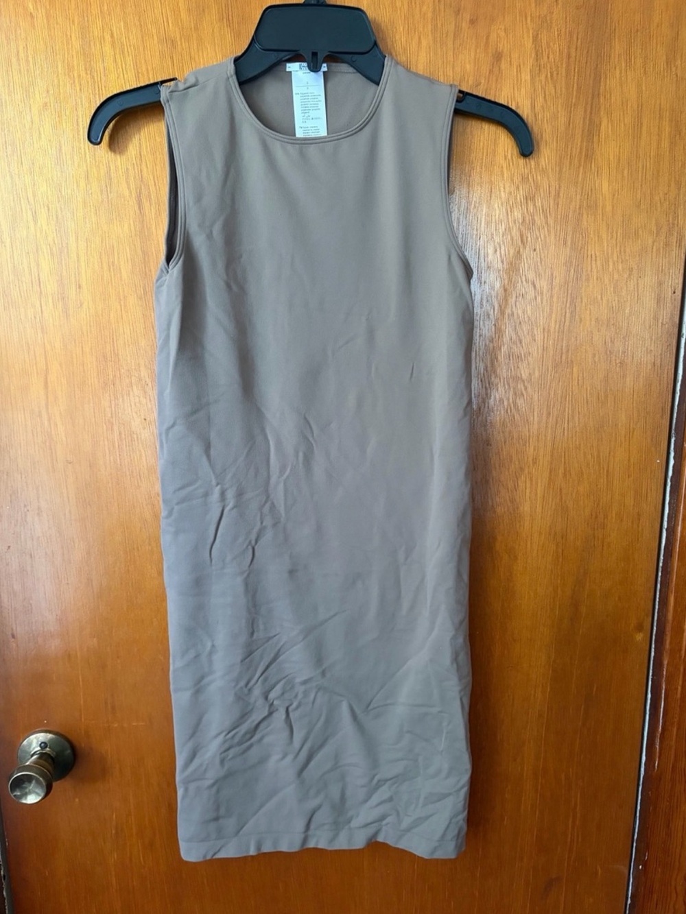 Wolford Sleeveless Taupe Bodycon Midi Dress